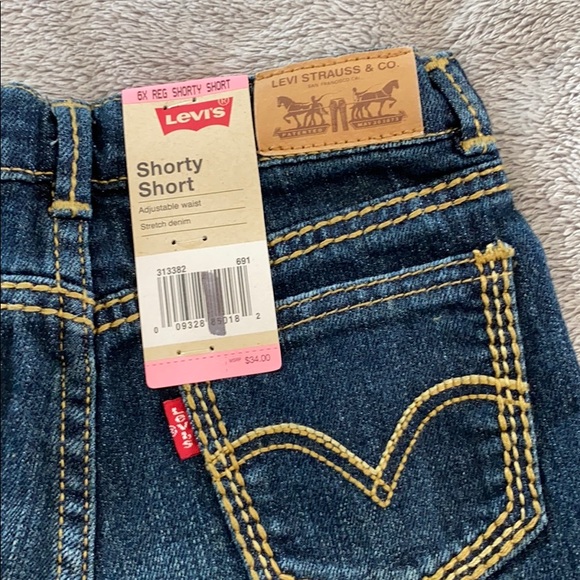 Levi’s Shorty Shirt Dark Blue Denim Shorts Girls - Picture 2 of 5